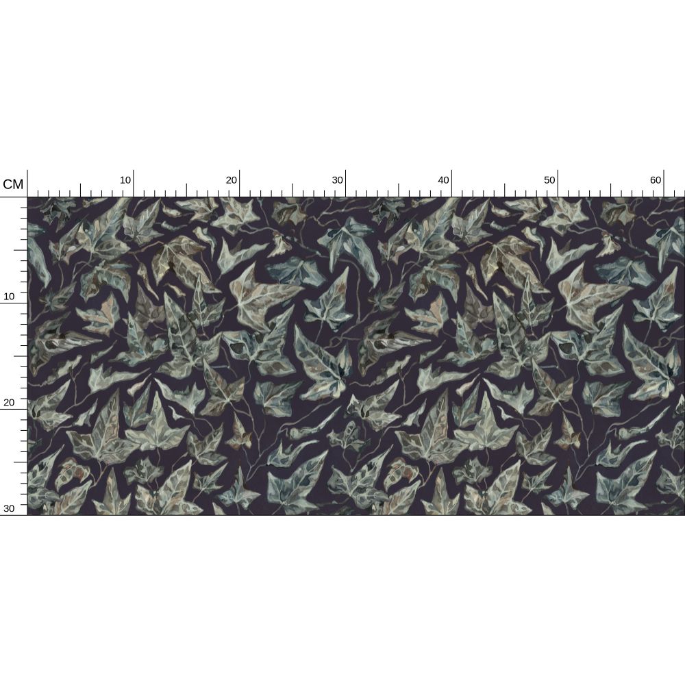 ivy pattern with a ruler for scale.