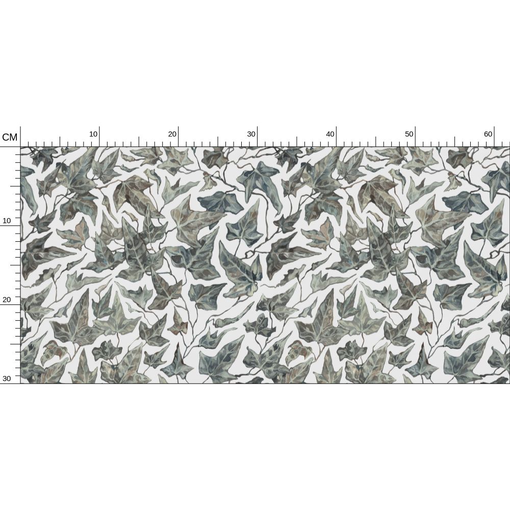 ivy pattern with a ruler for scale.